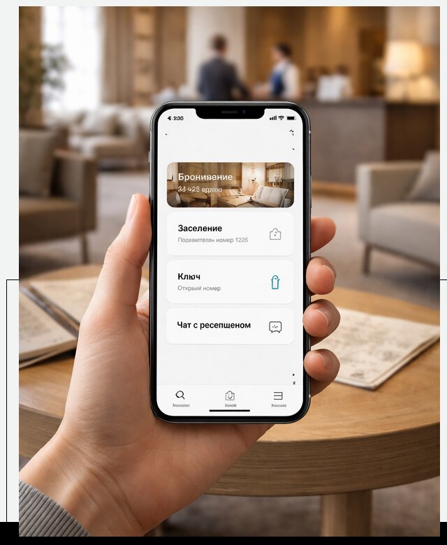 Мобильное приложение для гостей отеля в Дмитрах, управление сервисом